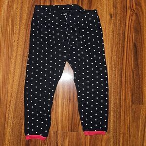 5 For $25 Carter's Black & White Polka Dot With Red Trim Leggings Baby 18M
